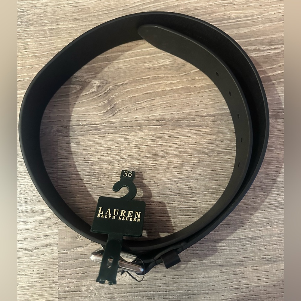 Ralph Lauren - Full Grain Black Leather Belt - Mens Size 36